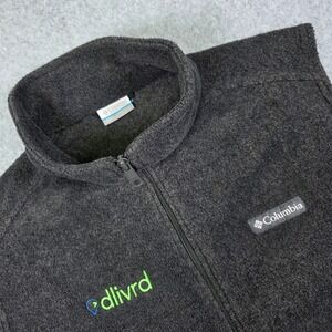 Columbia Fleece Vest Men's‎ Large Gray Full Zip Pockets Sleeveless Outdoors
